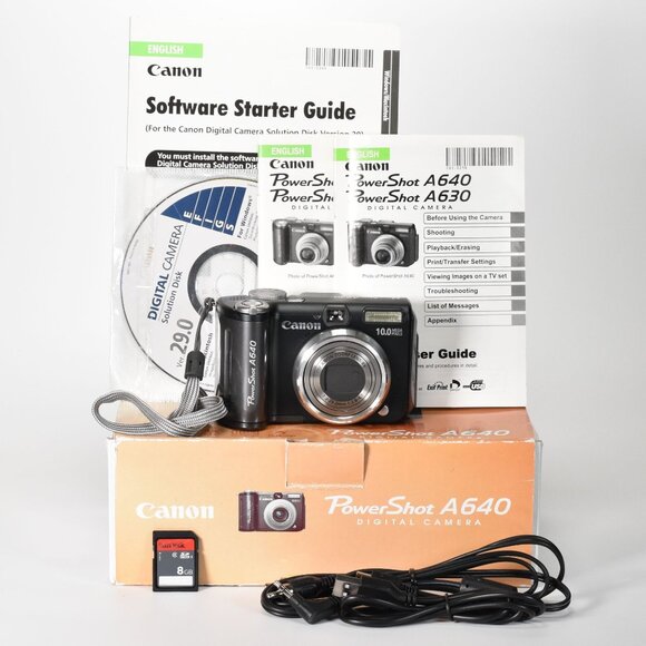 Canon Powershot A640 Digital Camera 10.0MP 4x Optical Zoom 8GB SD Card - Picture 1 of 16